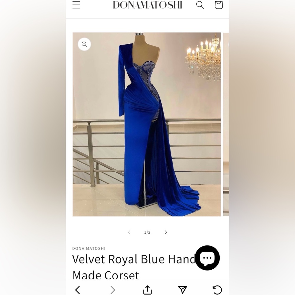 Royal blue evening gown